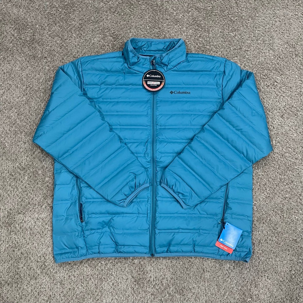 Columbia Jacket Mens 3XL Tall Blue Lake 22 Heat Seal Duck Down 650 Fill Puffer